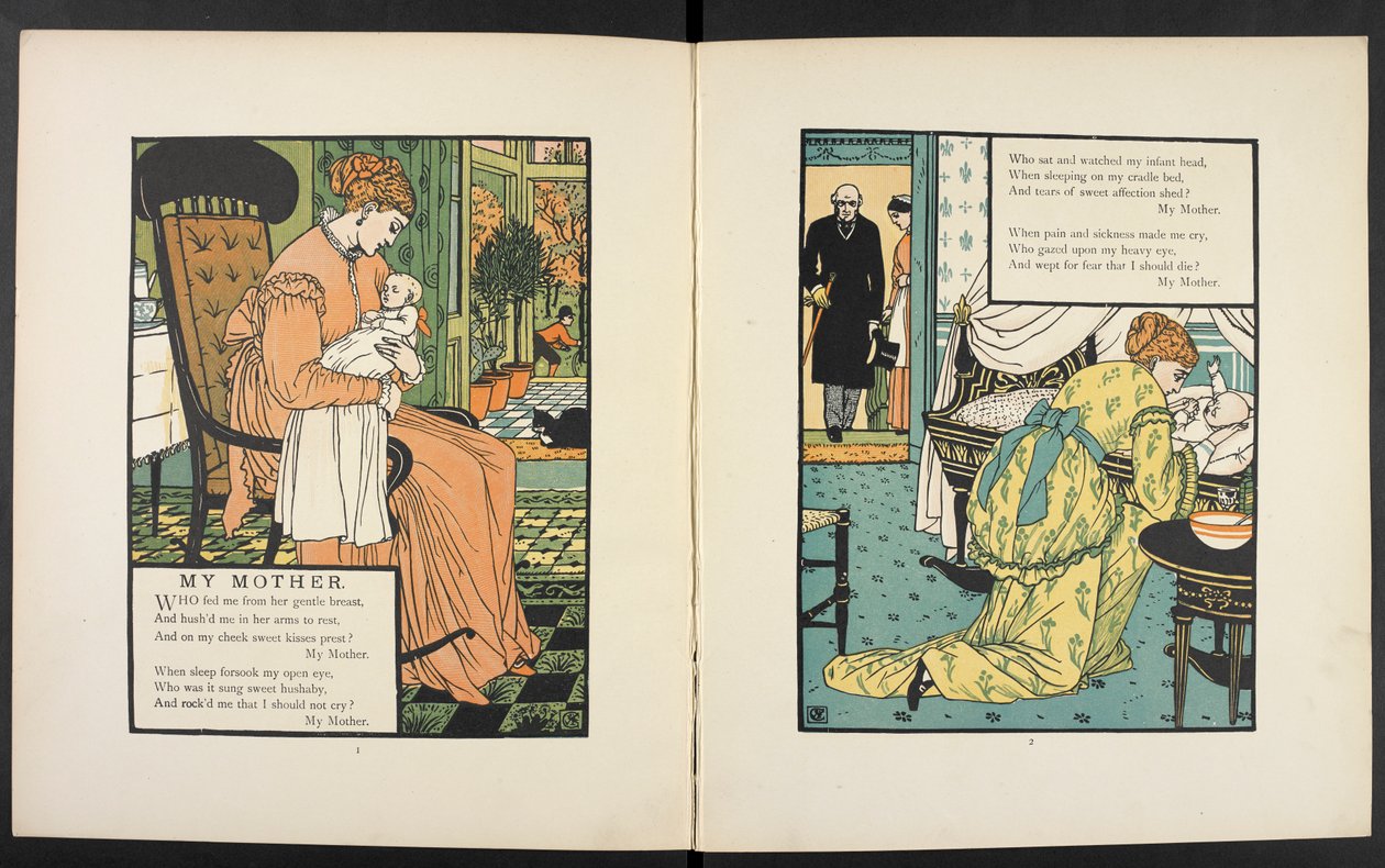 En mamma med sin bebis. Illustration till berättelsen, 