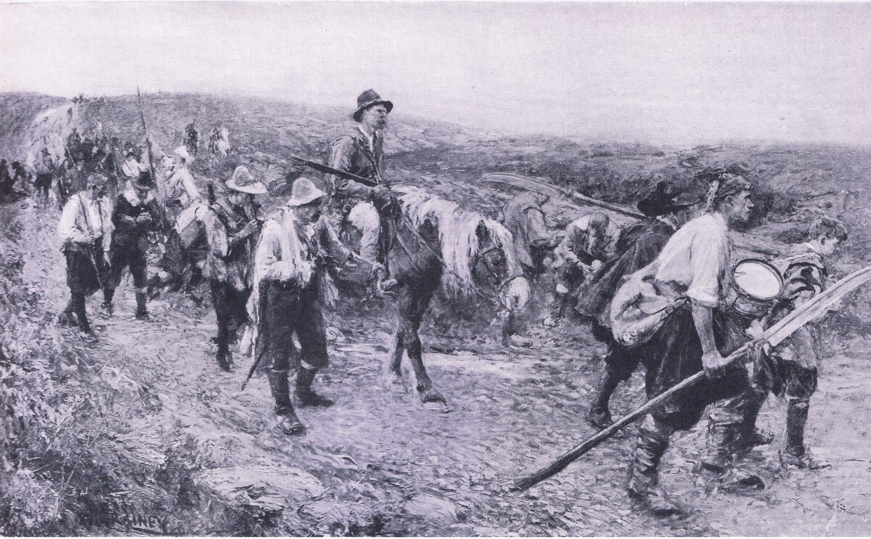 Efter Sedgemoor, illustration från British Battles on Land and Sea, 1915 av Walter Crane