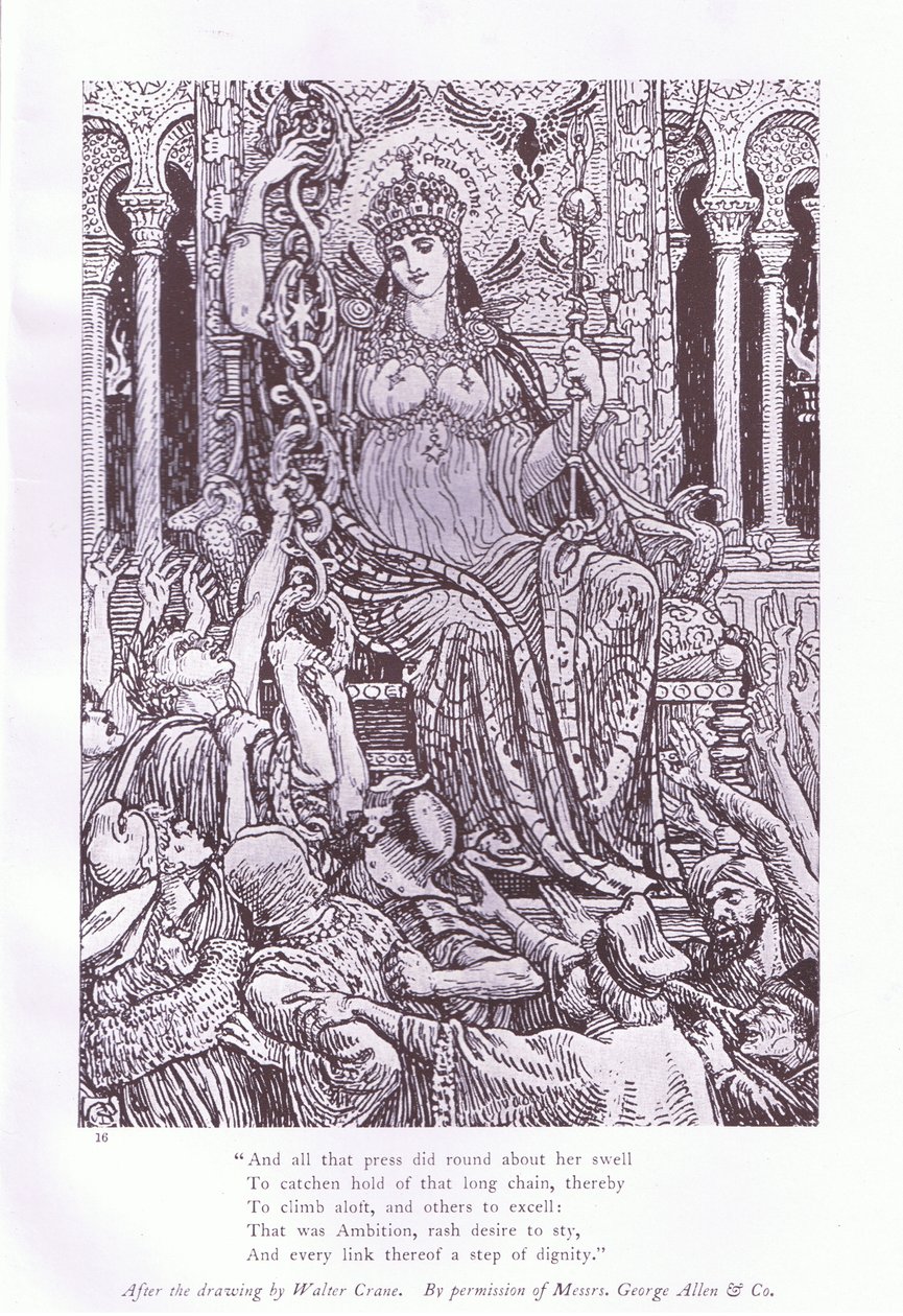 Och all den pressen rundade hennes dyna, 1920-talet av Walter Crane