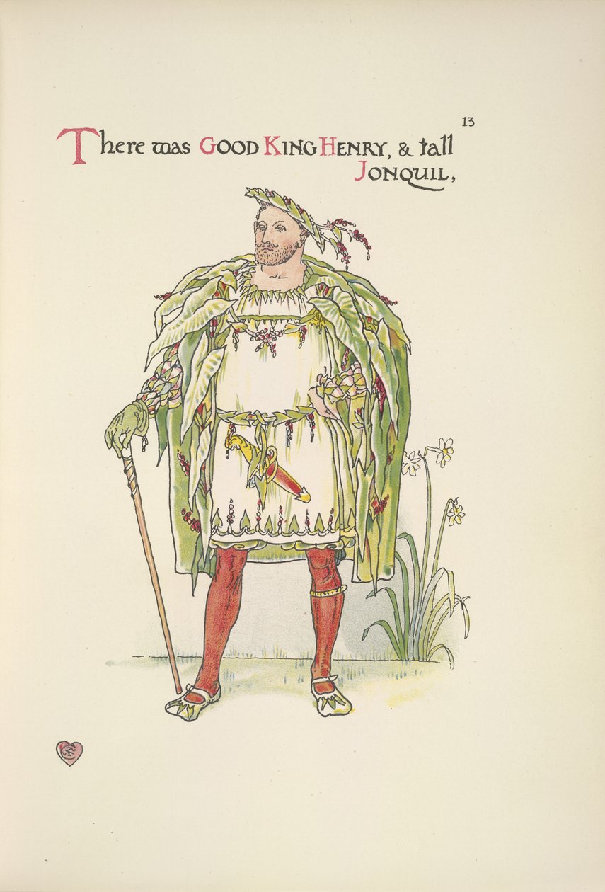 Bra kung Henrik. En man utklädd till Henrik VIII av Walter Crane