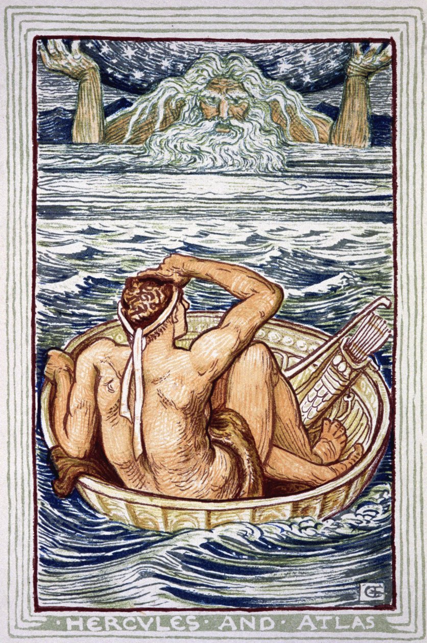 Herakles och Atlas av Walter Crane