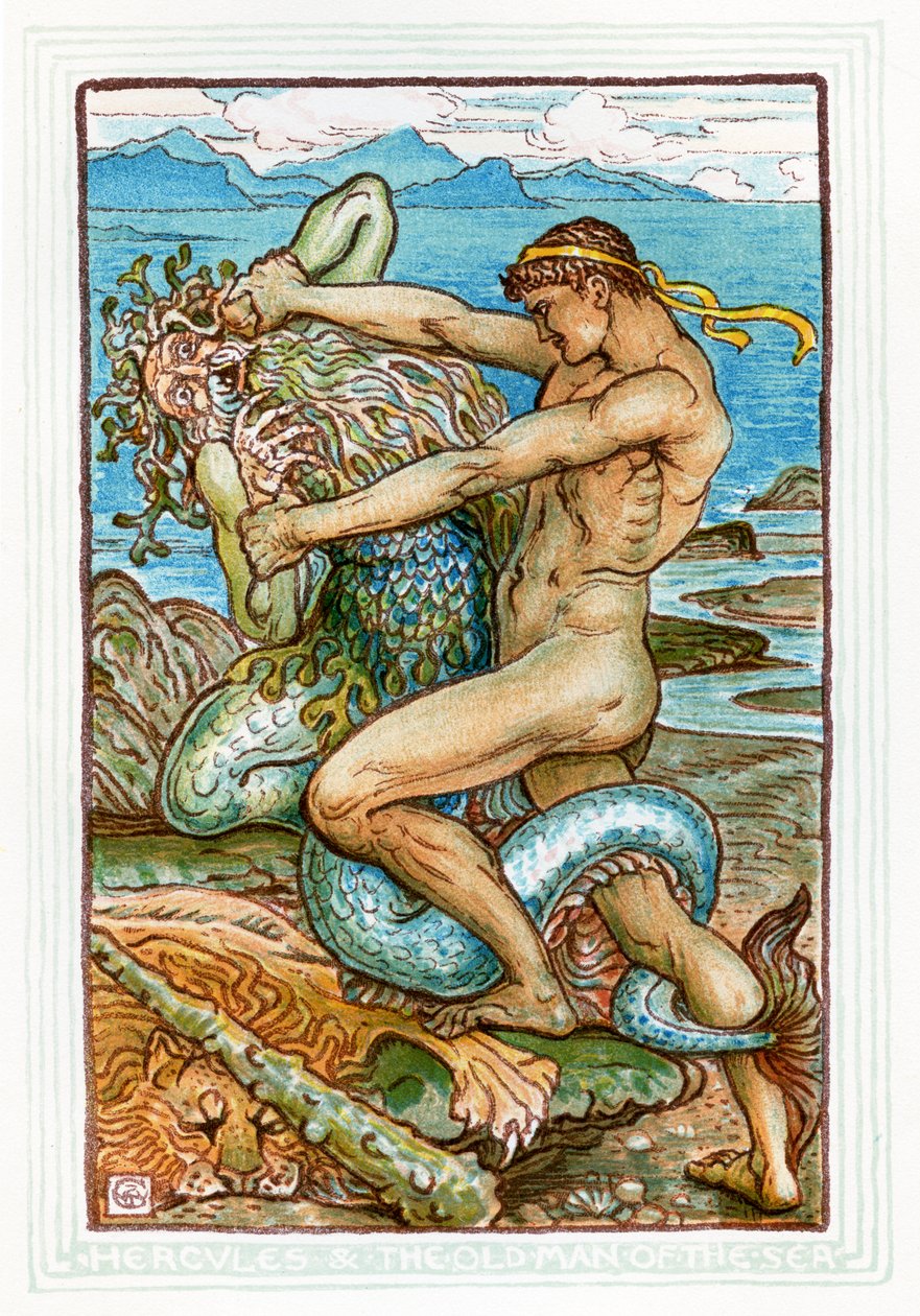 Herkules och havets gamle man av Walter Crane