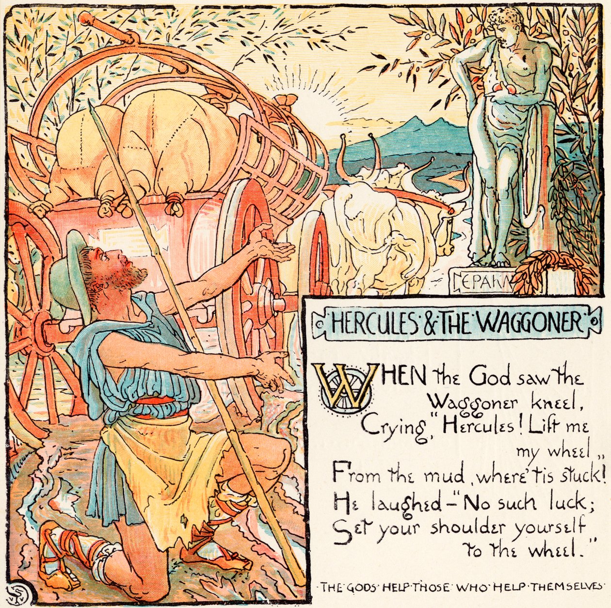 Hercules and the Waggoner, illustration från 