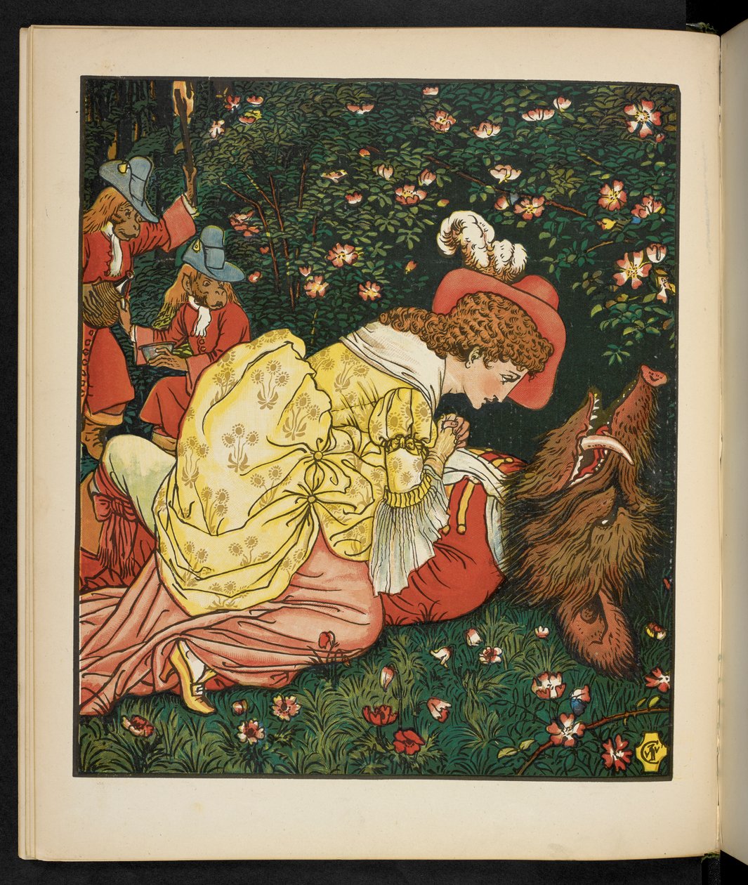 Illustration för Skönheten och Odjuret. av Walter Crane