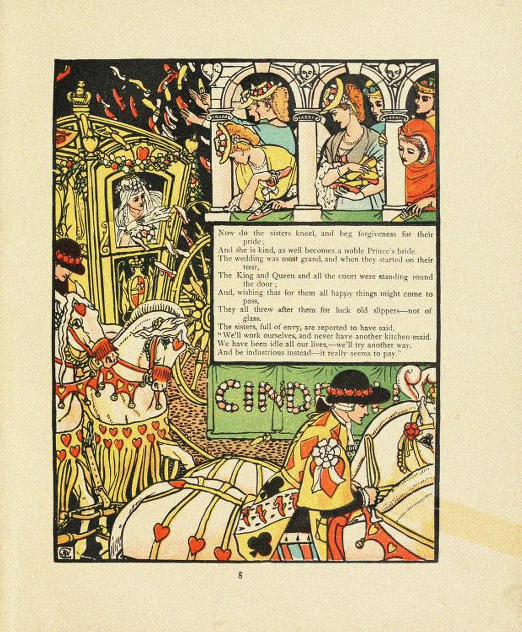 Illustration för Saga Askungen av Walter Crane