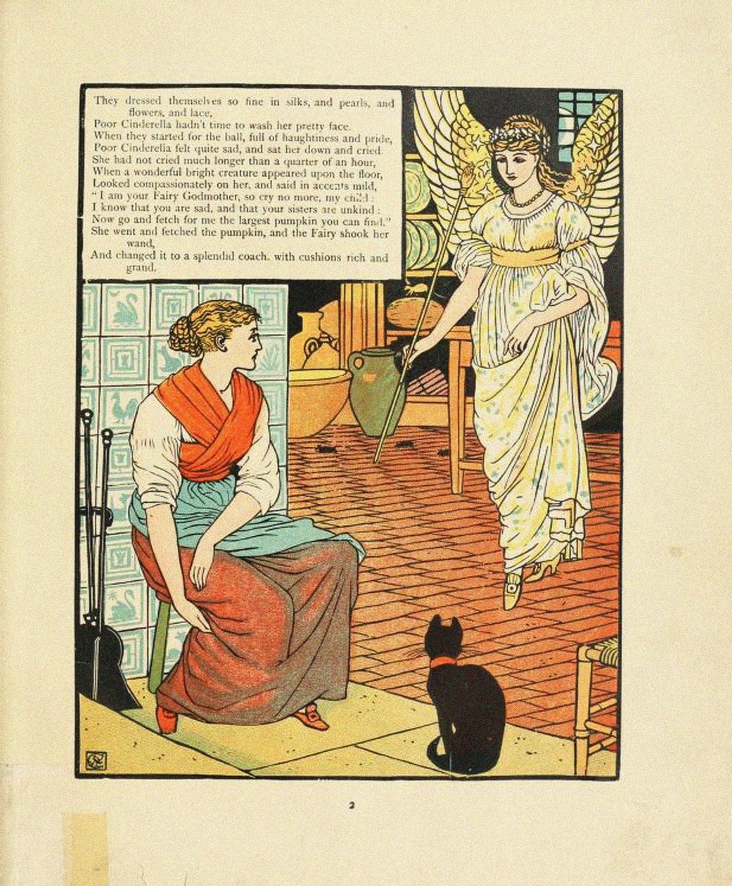 Illustration för Saga Askungen av Walter Crane