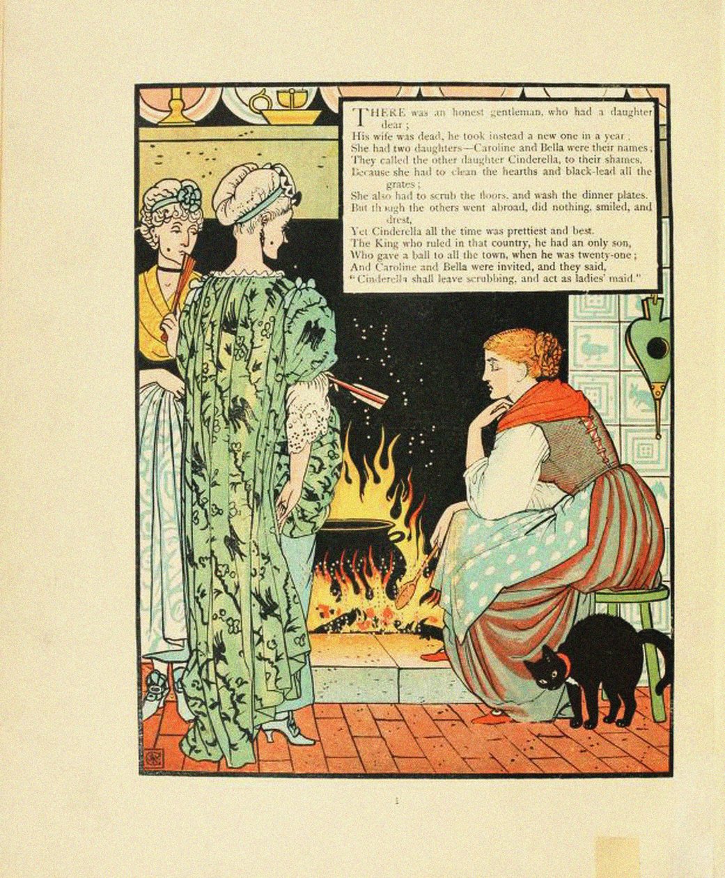Illustration för Saga Askungen av Walter Crane
