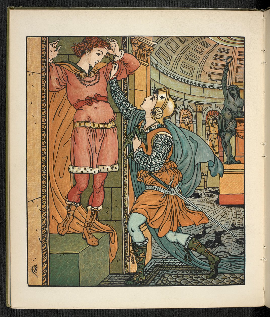 Illustration till berättelsen, prinsessan Belle étoile. av Walter Crane