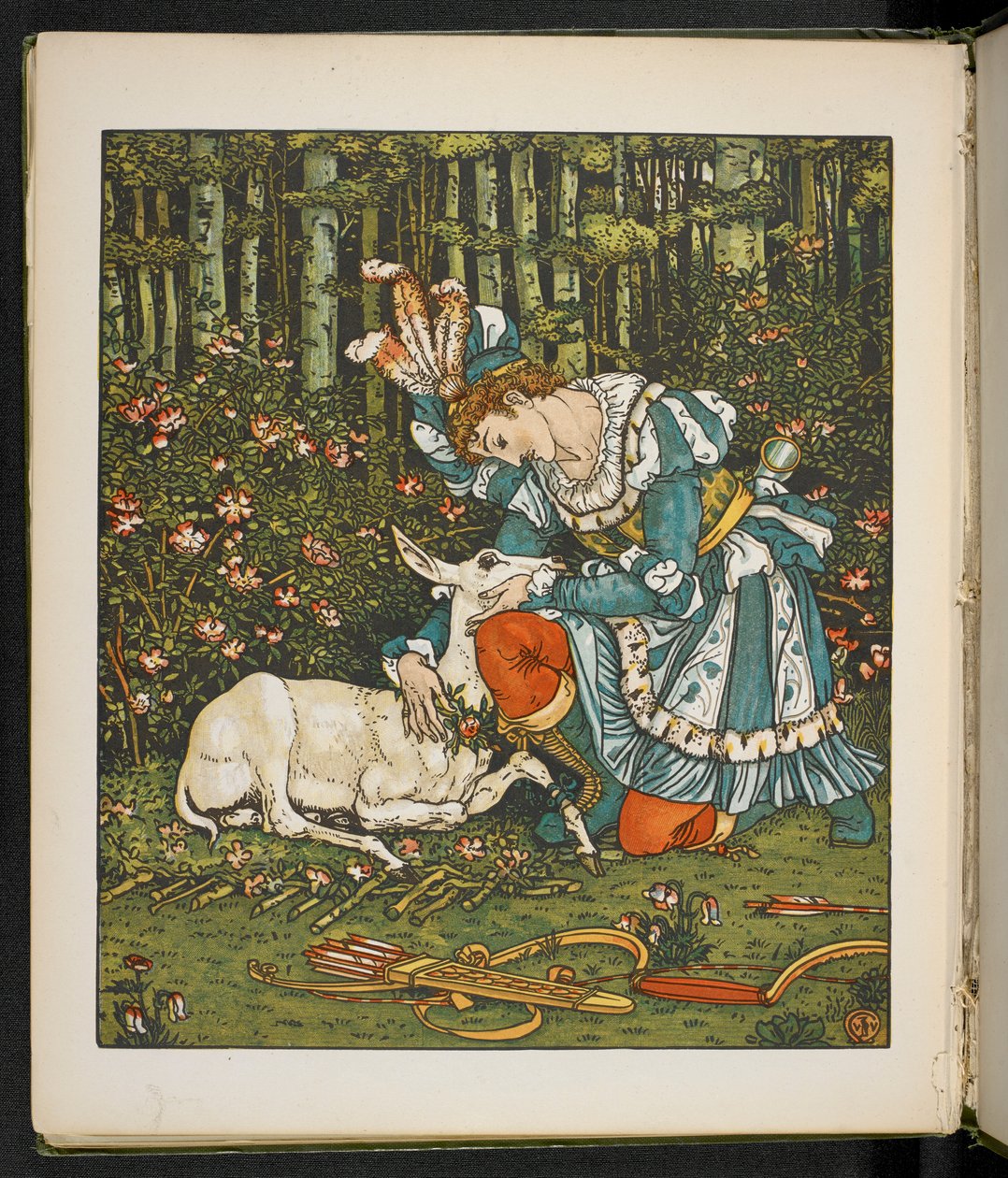 Illustration till berättelsen, Hinden i skogen. av Walter Crane