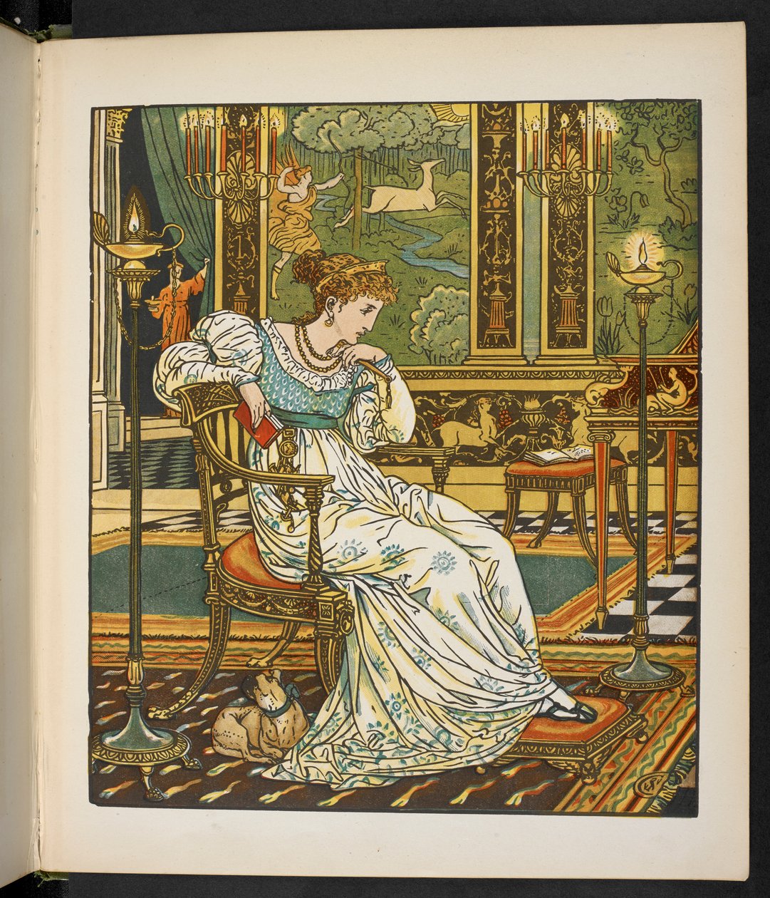 Illustration för historien, The Hind in the Wood. av Walter Crane