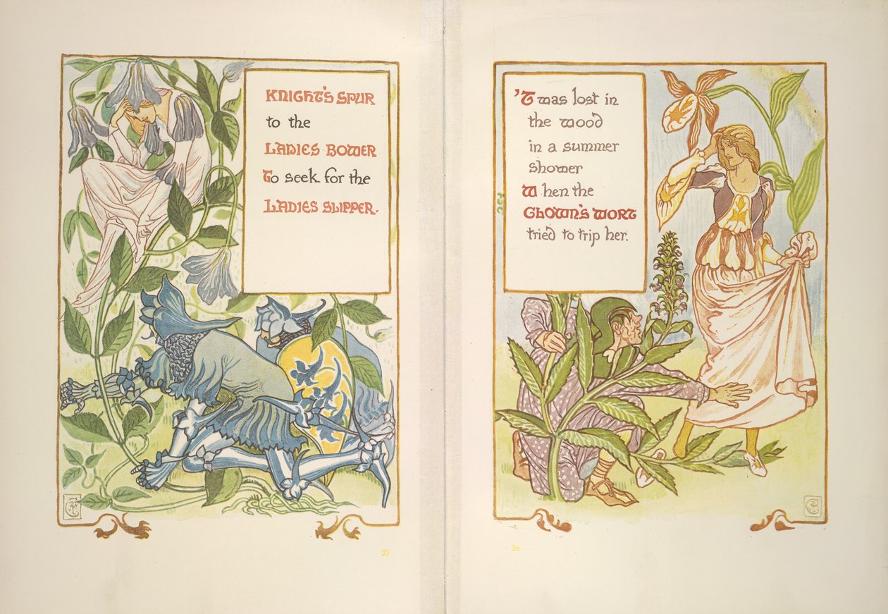 Riddarsporre och clownört av Walter Crane