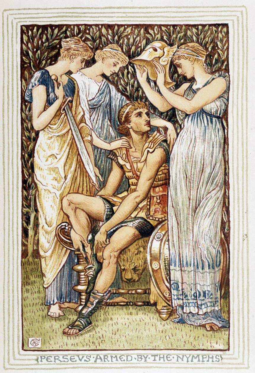 Persee Weapon av Nymphs - i "" En underbok för flickor och pojkar"" av Walter Crane (1845-1915) av Walter Crane