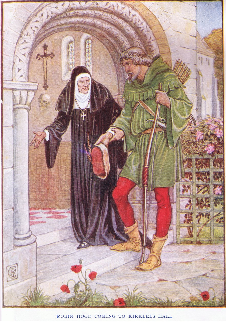 Robin Hood på väg till Kirkley Hall, ca 1920 av Walter Crane