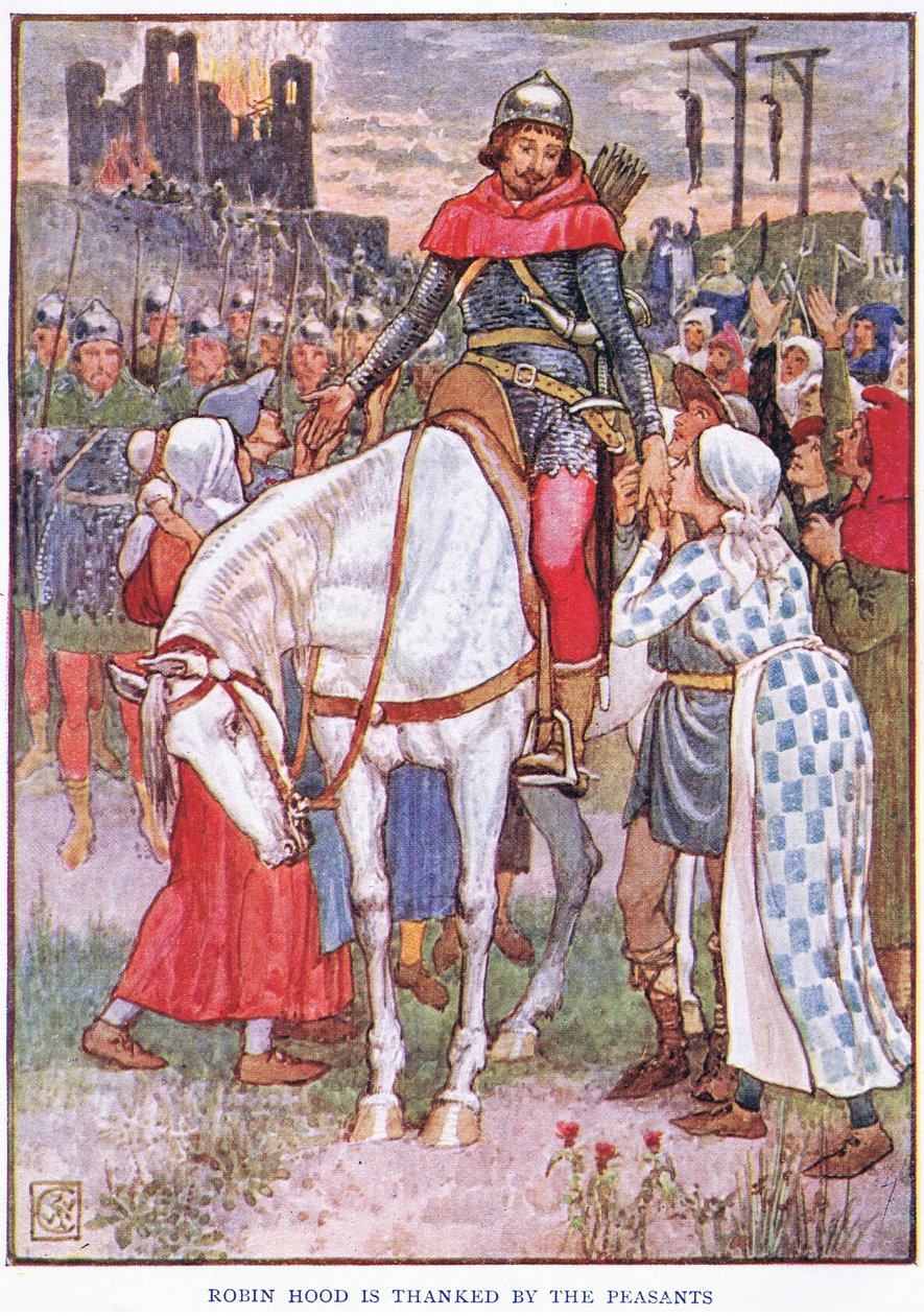 Robin Hood, böndernas vän, ca 1920 av Walter Crane