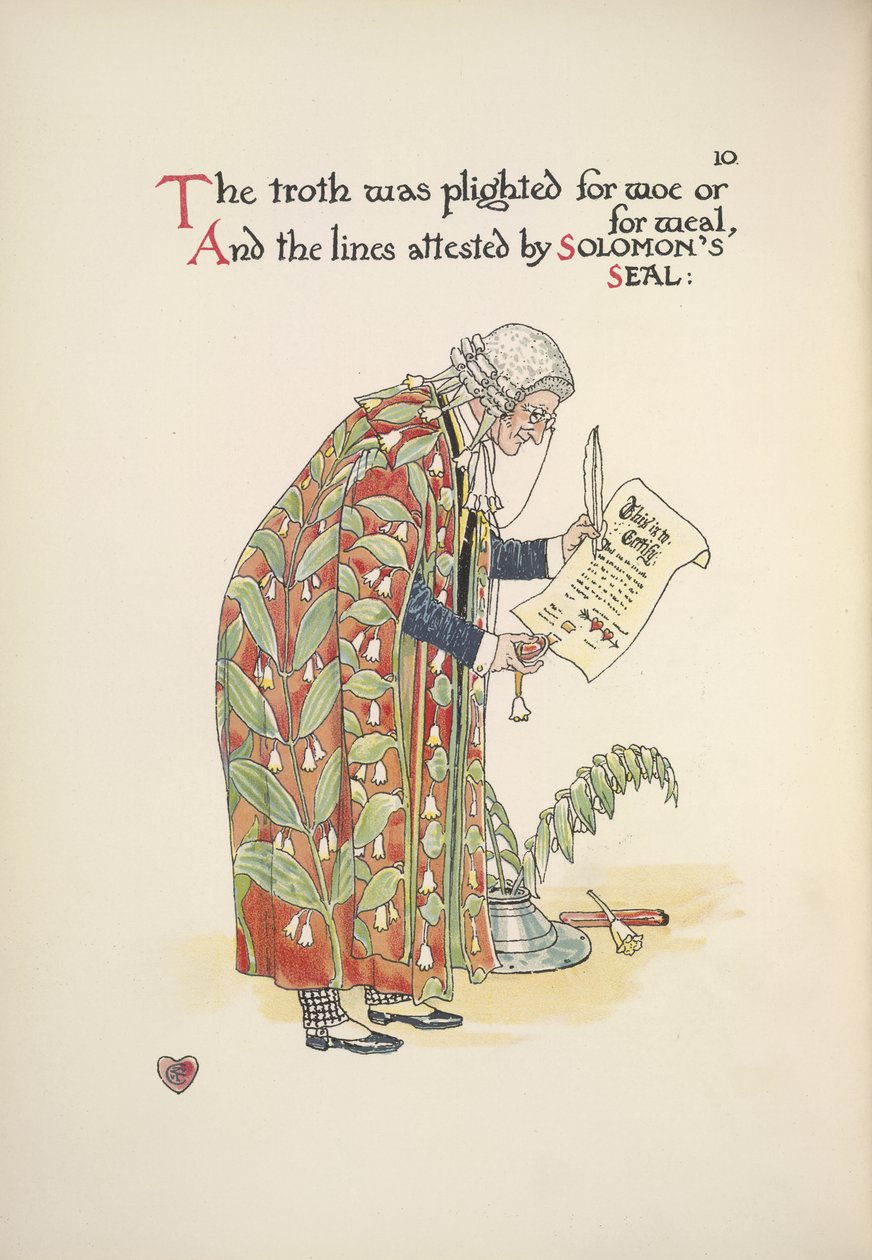 Försegling av vigselbeviset av Walter Crane
