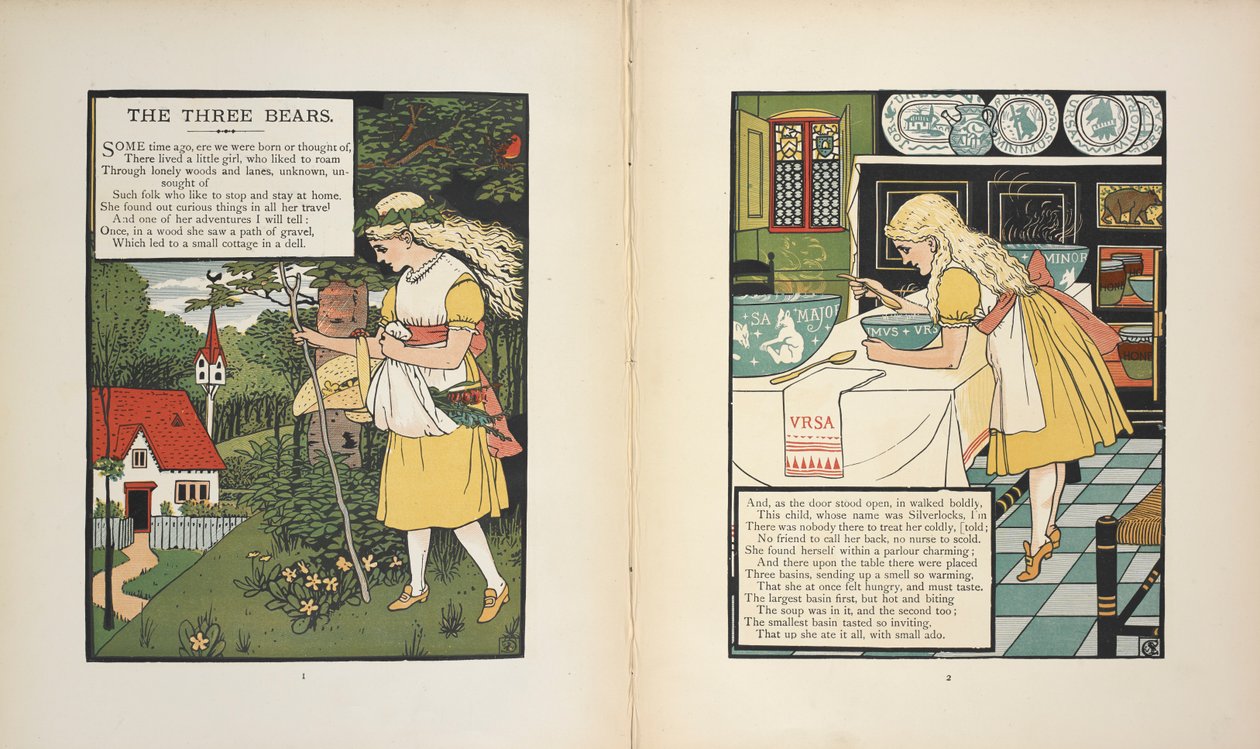 Silverlocks, en karaktär i berättelsen, "de tre björnarna". av Walter Crane