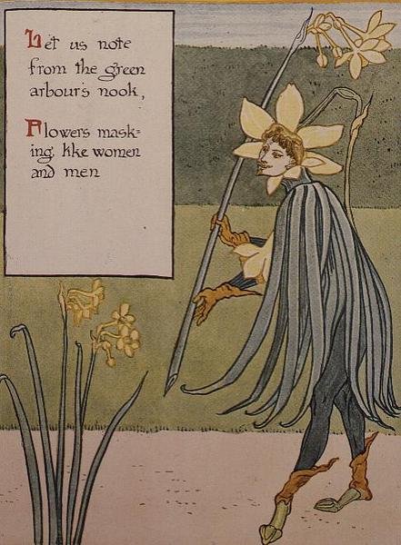 The Jonquil, från "A Floral Fantasy in an Old English Garden" av Walter Crane