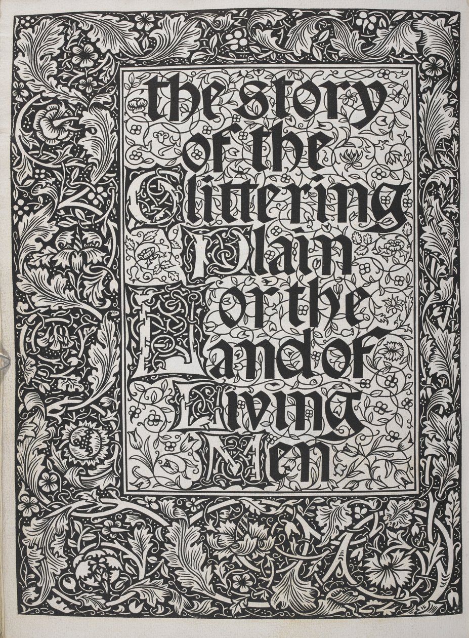 Titelsida dekorerad med blommönster. av Walter Crane
