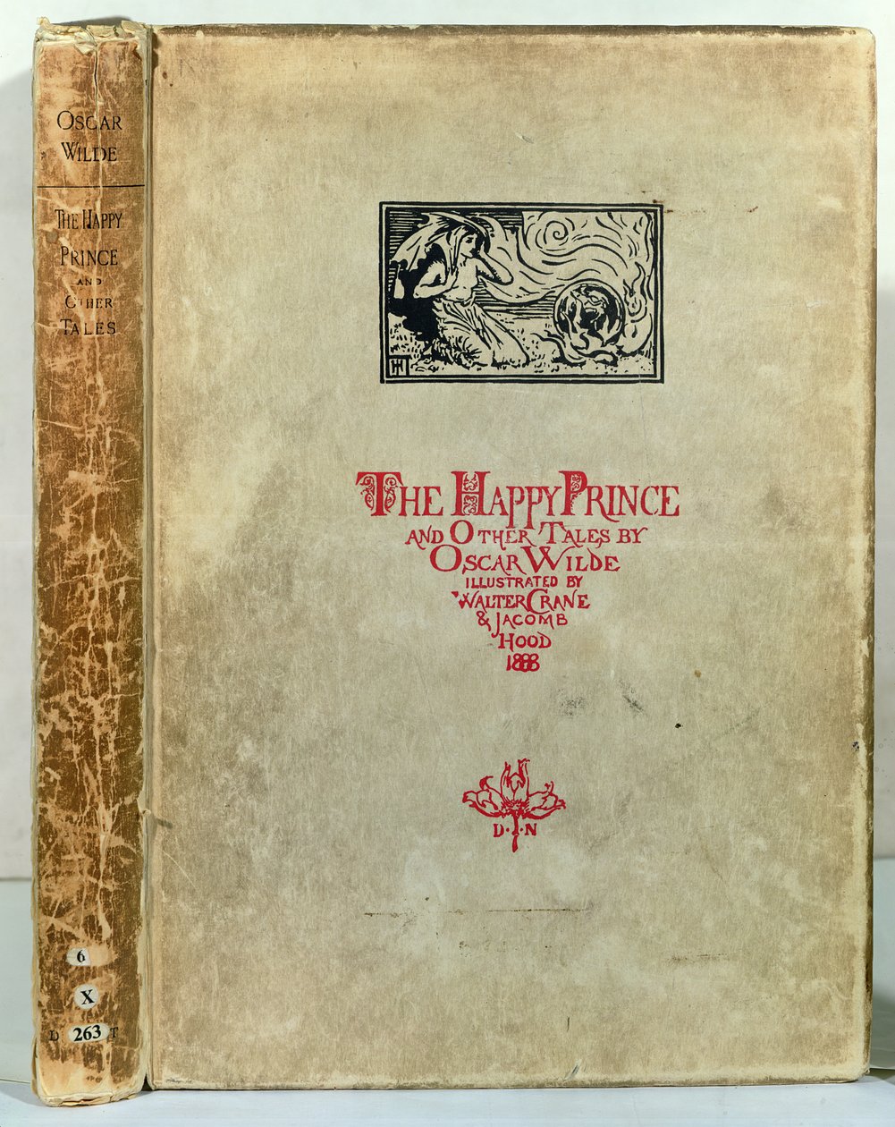 Titelsidan för The Happy Prince and Other Tales av Oscar Wilde, 1888 av Walter Crane