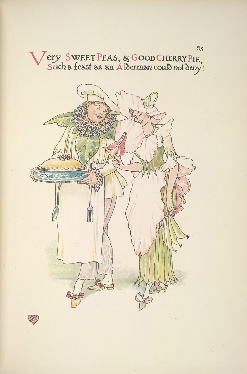 Väldigt söta ärtor, & god körsbärspaj, en sådan festmåltid som en rådman inte kunde förneka! av Walter Crane
