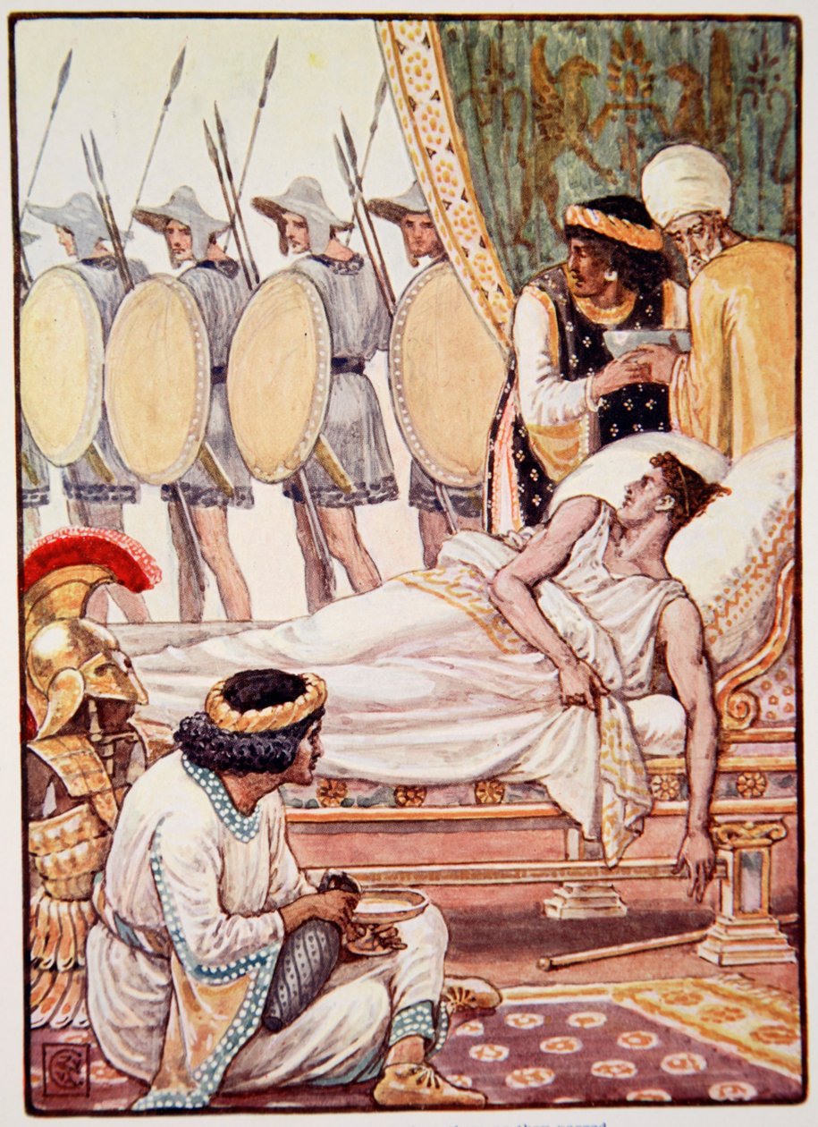 Med en ansträngning tittade han på dem när de passerade, illustration från 