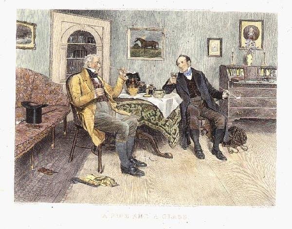 A Pipe and a Glass, publicerad 1896 (akvatint) av Walter Dendy (after) Sadler