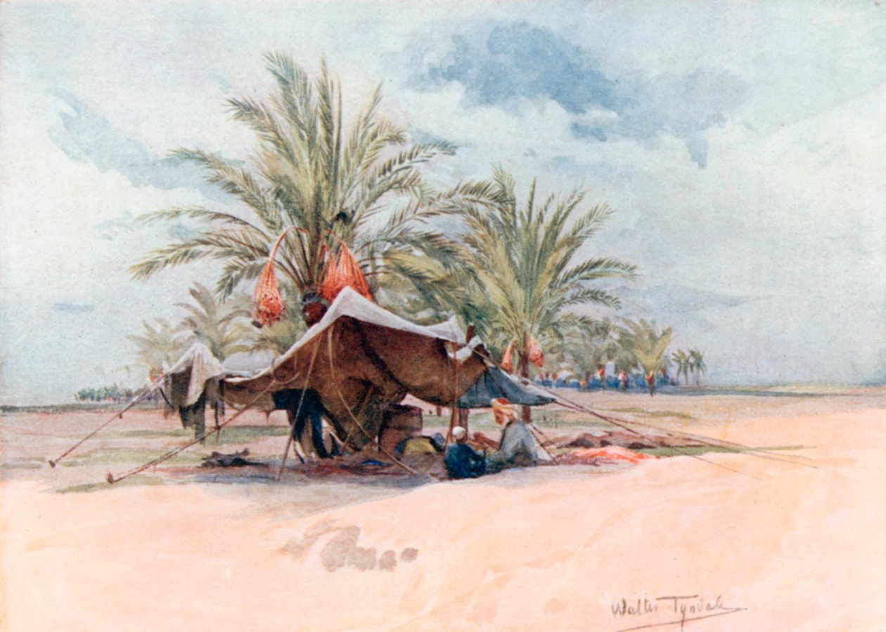 Ett Bedawi-tält (färglitografi) av Walter Frederick Roofe Tyndale