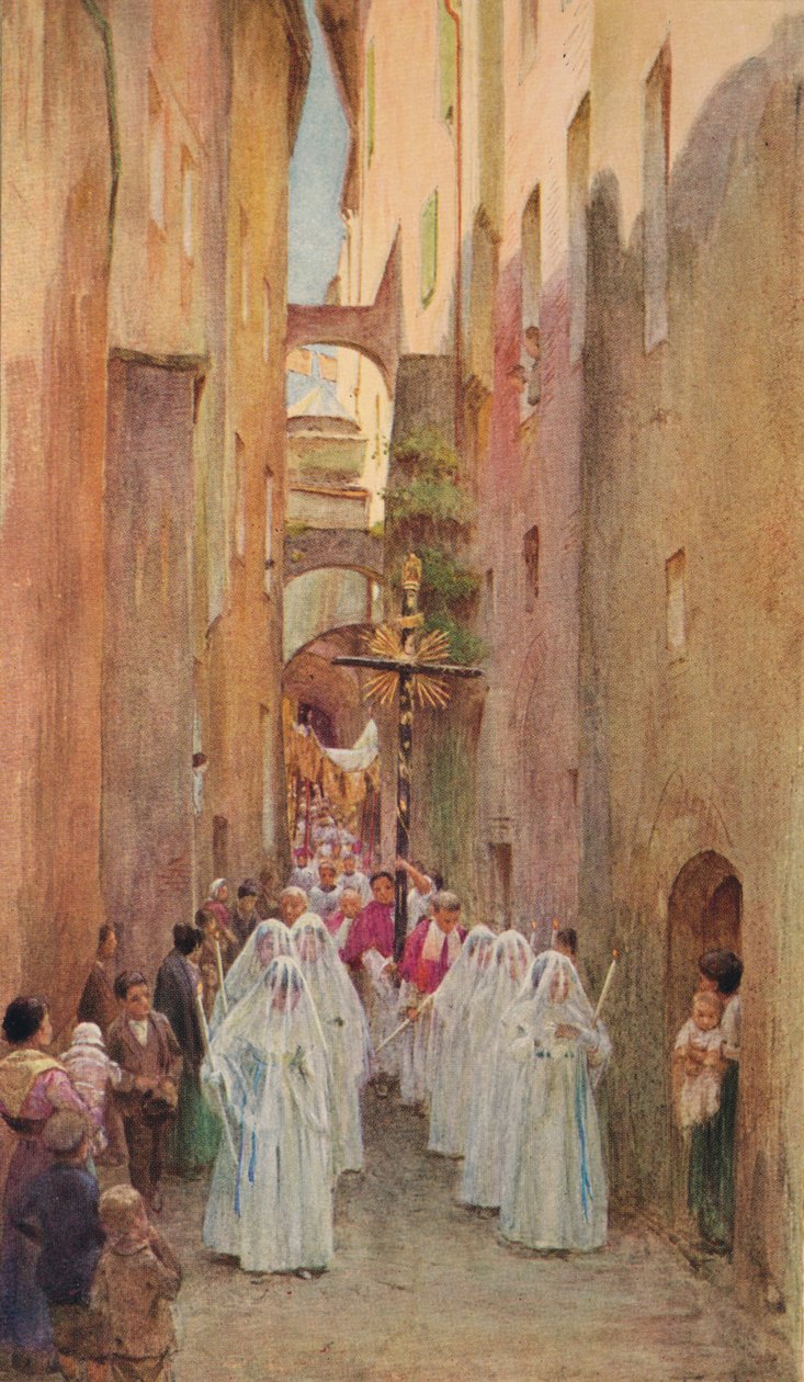 En procession i San Remo, c1910, 1912 av Walter Frederick Roofe Tyndale