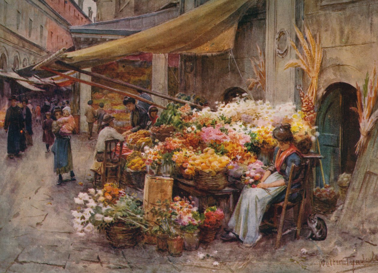 Ett stall vid Rialto, Venedig, c1900 1913 av Walter Frederick Roofe Tyndale
