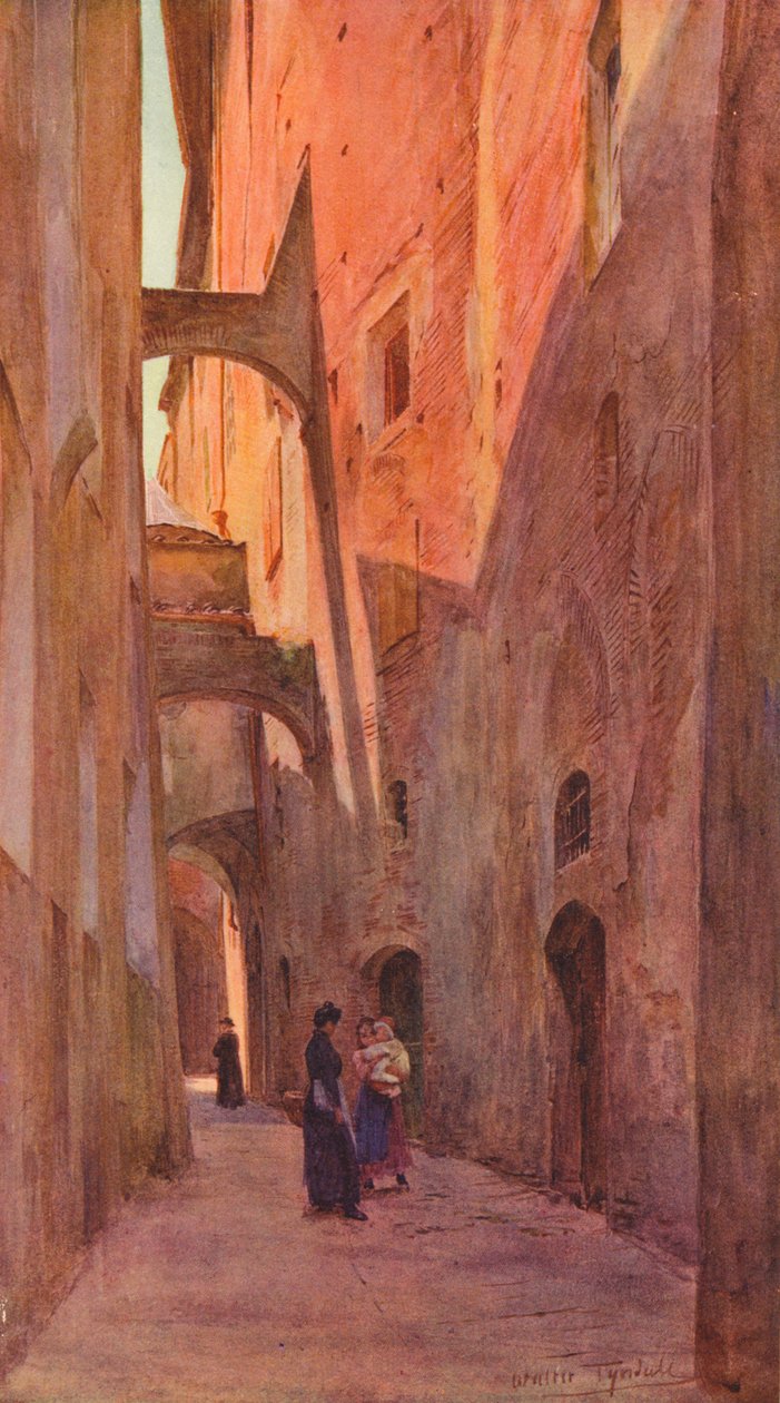 En gata i Siena, c1900 1913 av Walter Frederick Roofe Tyndale
