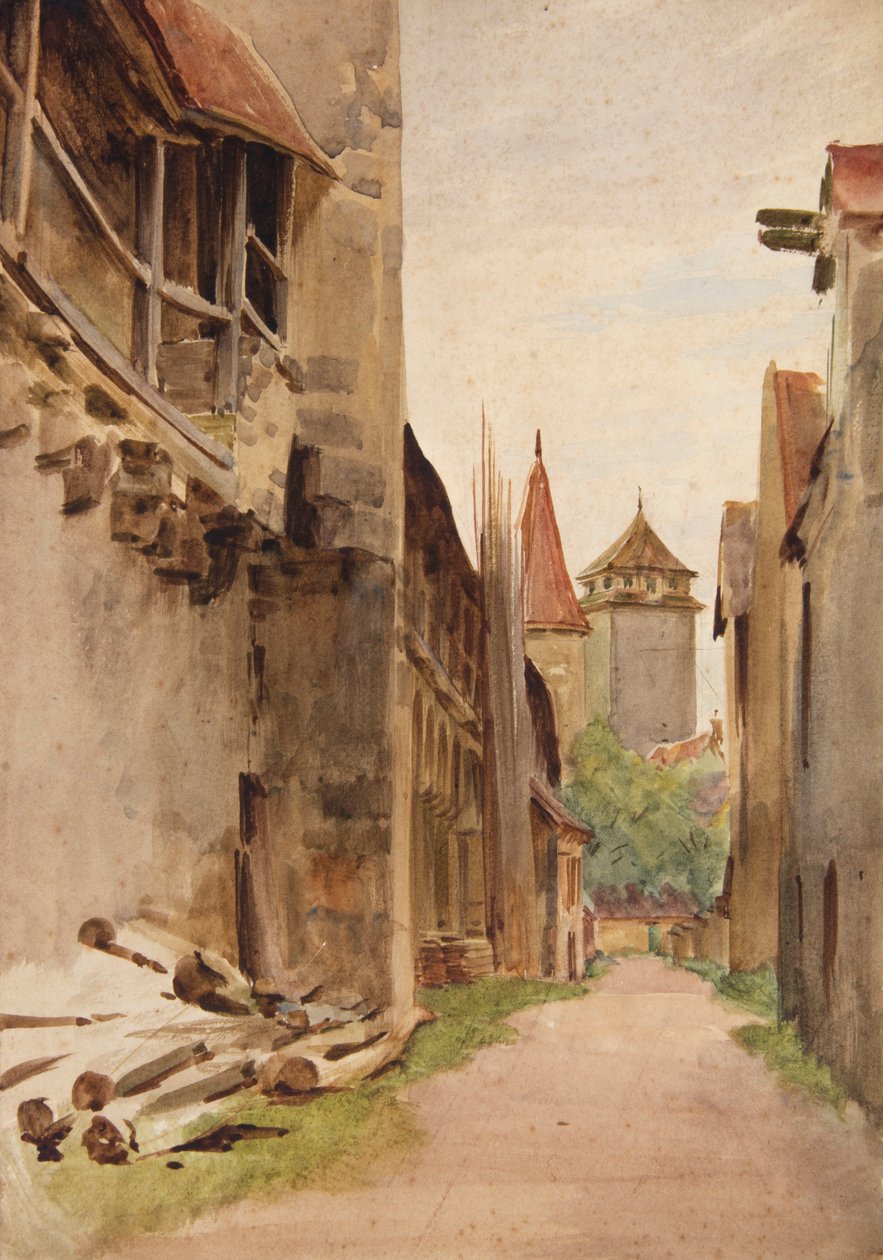 Bakgatan, Rothenburg (akvarell) av Walter Frederick Roofe Tyndale