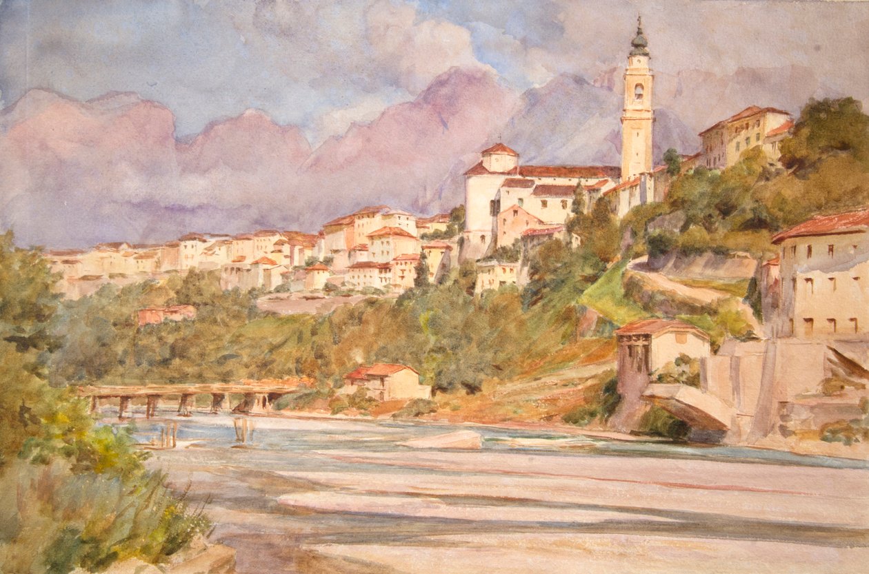 Belluno, Italien 1925 (akvarell) av Walter Frederick Roofe Tyndale