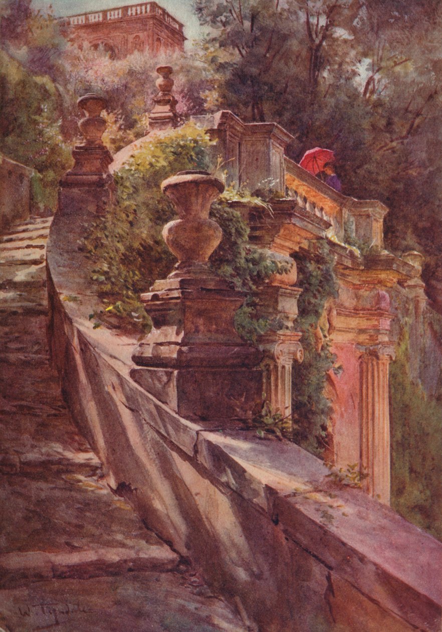The Scallea Delle Sfinge, Villa DEste, c1900 1913 av Walter Frederick Roofe Tyndale