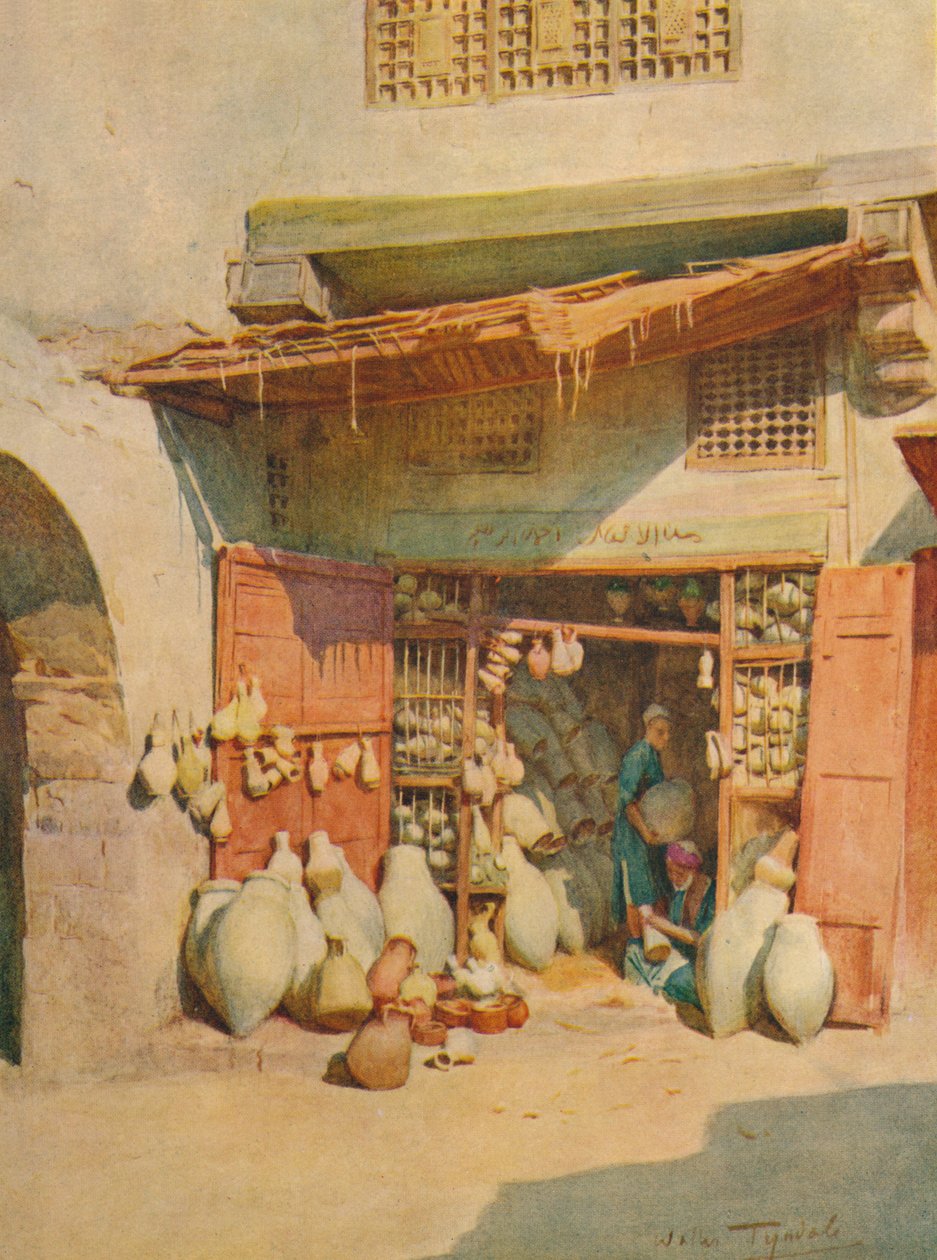 Pottery Bazaar in a Nile Village, c1905, 1912 av Walter Frederick Roofe Tyndale
