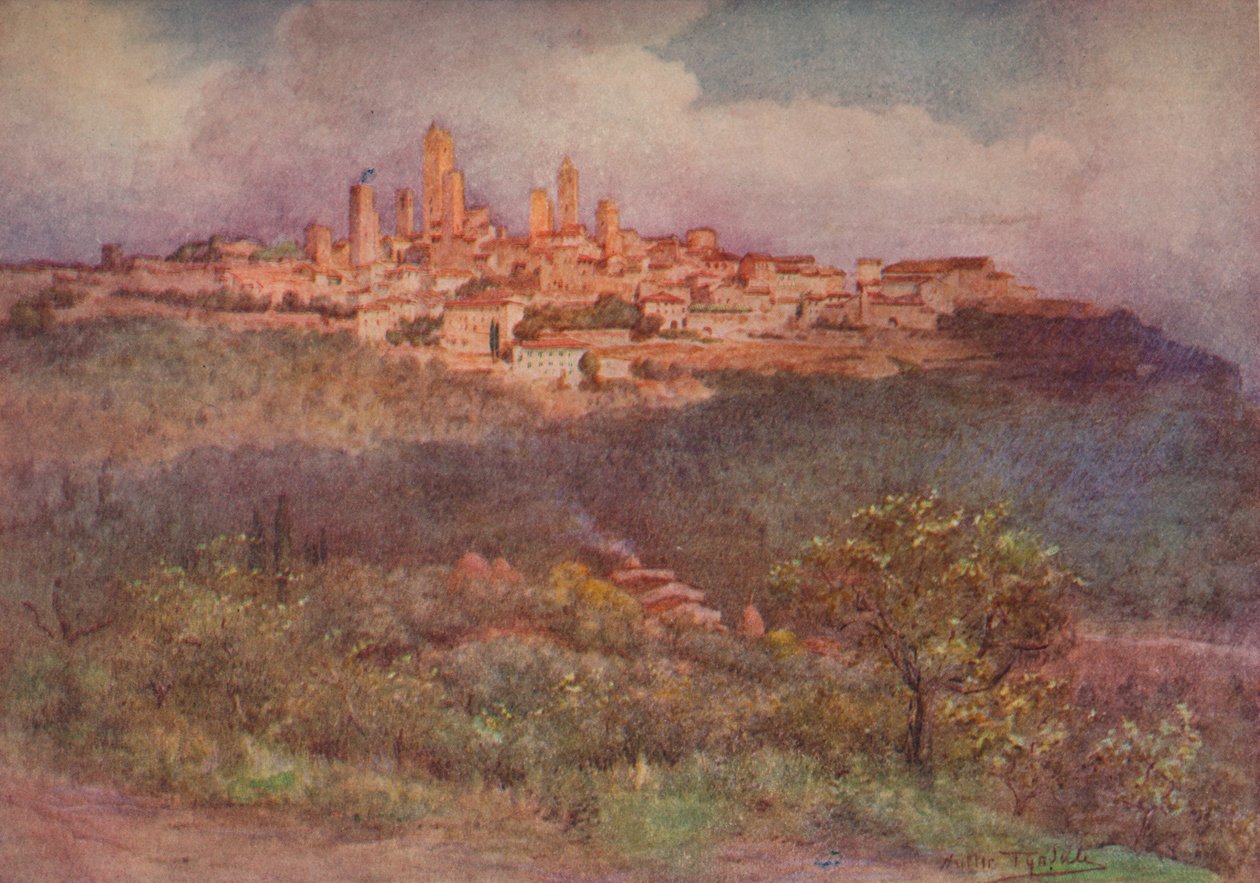 San Gimignano av Val DElsa, c1900 1913 av Walter Frederick Roofe Tyndale