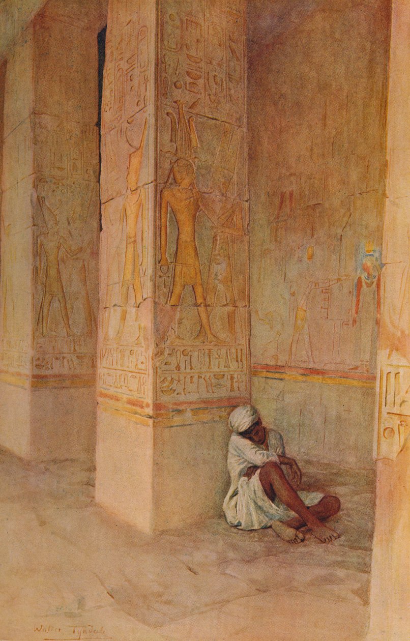 Födelsekolonaden i Hatshepsuts tempel, c1905, 1912 av Walter Frederick Roofe Tyndale