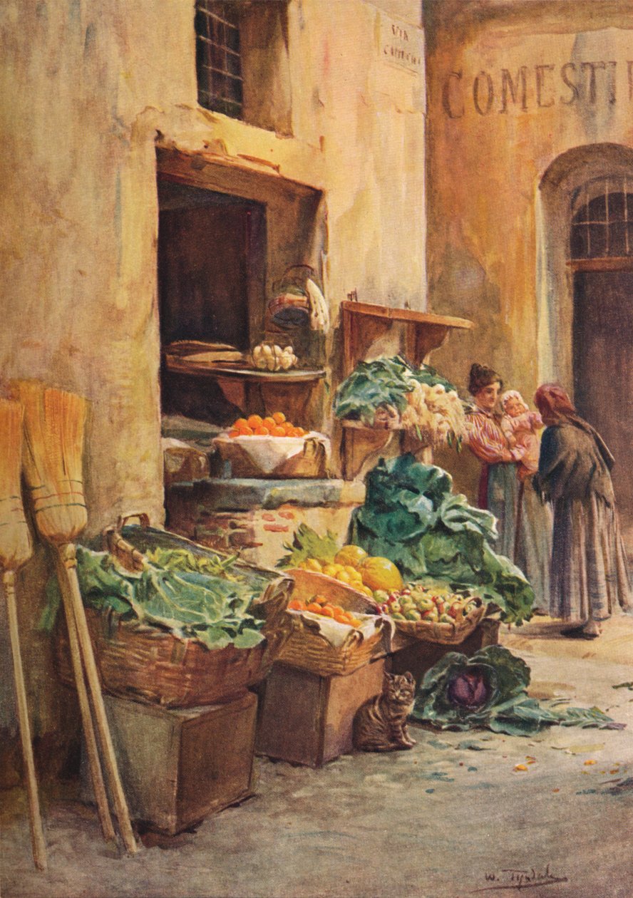 Grönsaksaffären, c1910, 1912 av Walter Frederick Roofe Tyndale