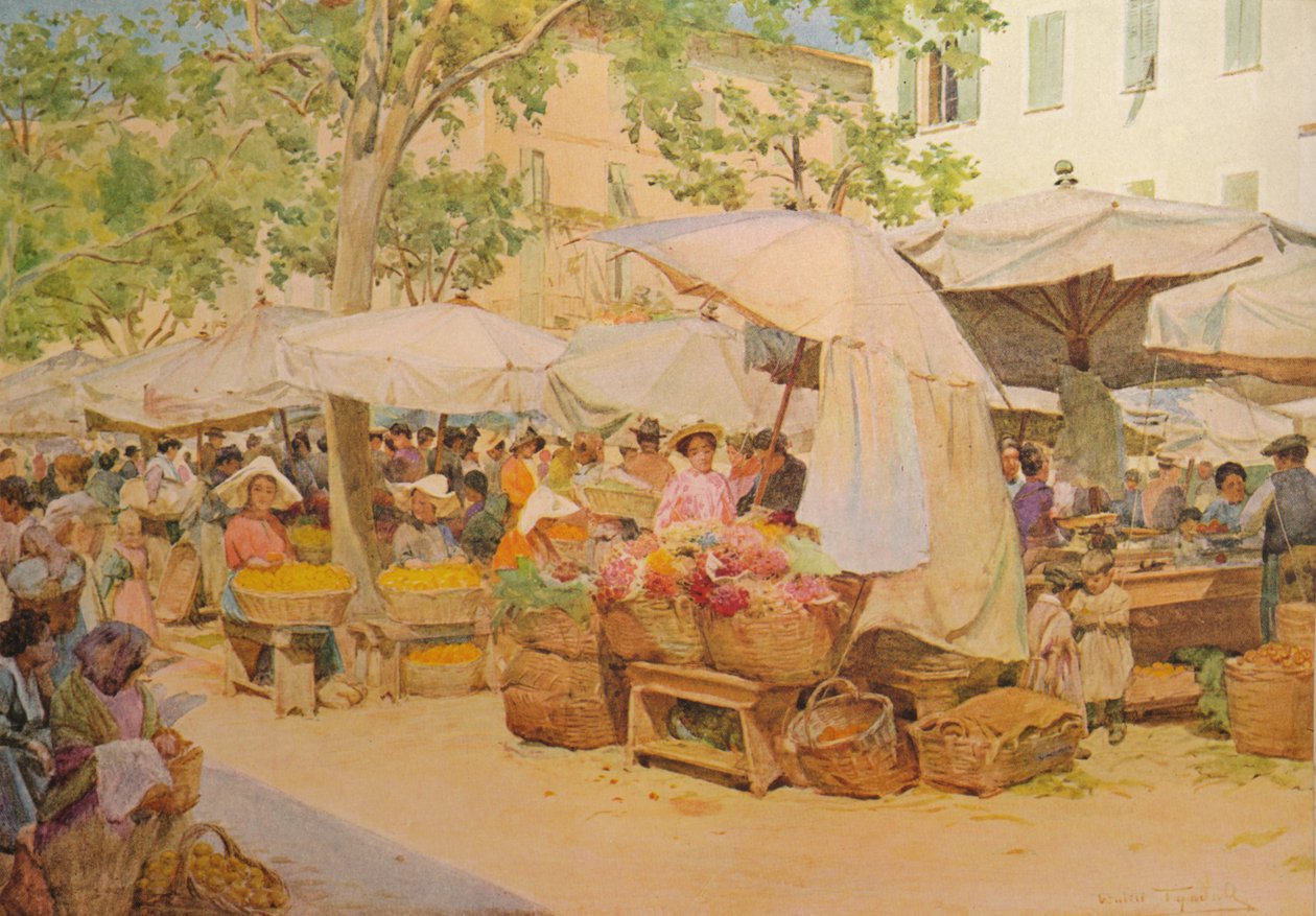 Marknaden i Nice, c1910, 1912 av Walter Frederick Roofe Tyndale