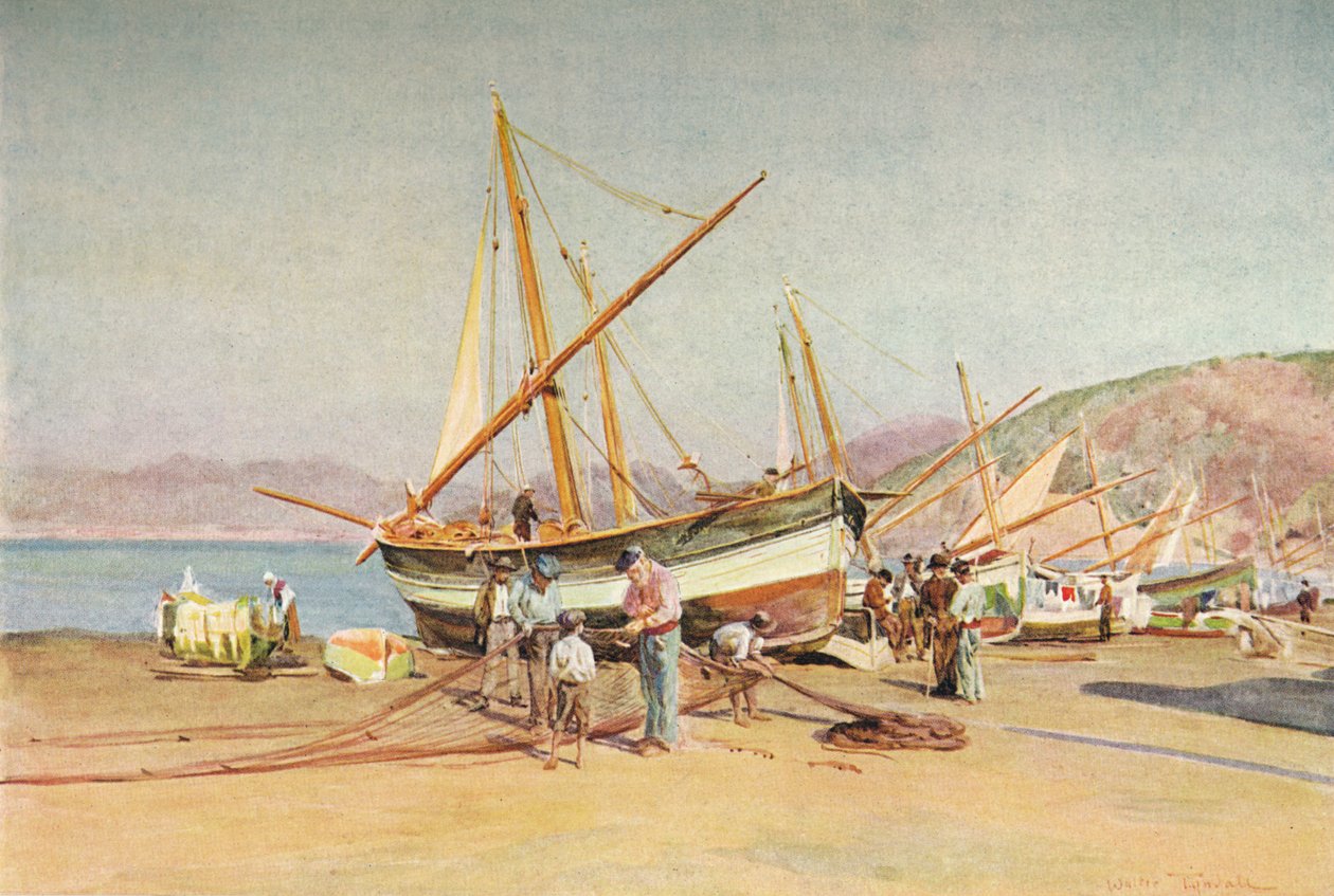 Stranden vid Sestri Levante, c1910, 1912 av Walter Frederick Roofe Tyndale