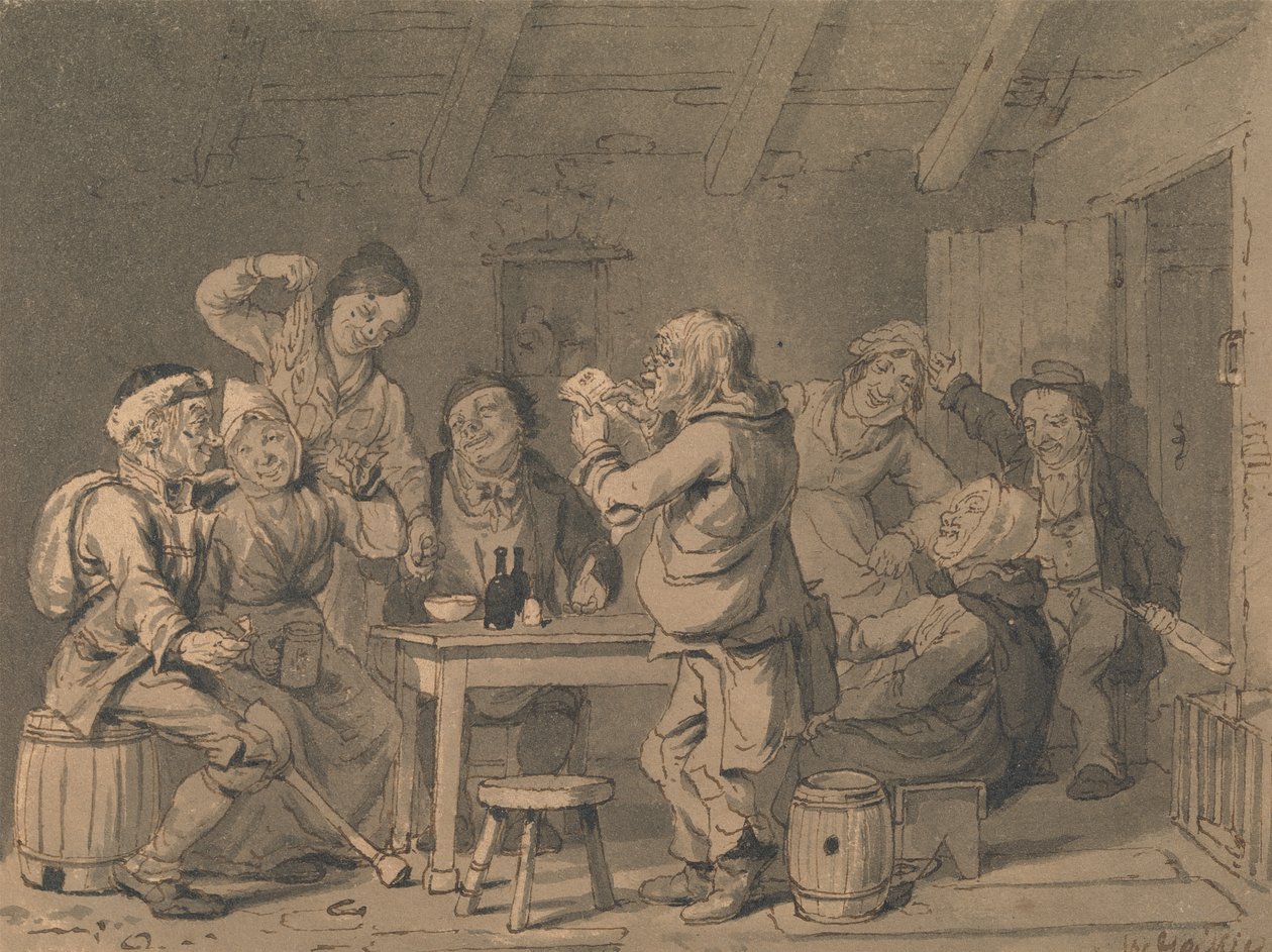 Humoristisk familjescen av Walter Geikie