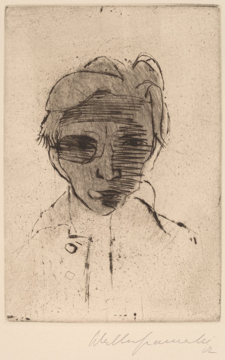 Dystert ansikte, Självporträtt Mörkt ansikte, Självporträtt, 1922. av Walter Gramatte