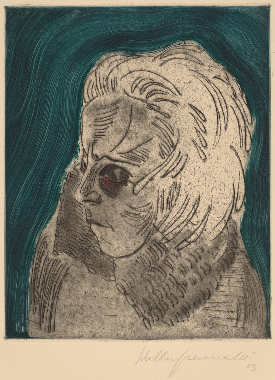 Trött kvinna, Sonia Gramatté Trött flickhuvud, Sonia Gramatté, 1923. av Walter Gramatte