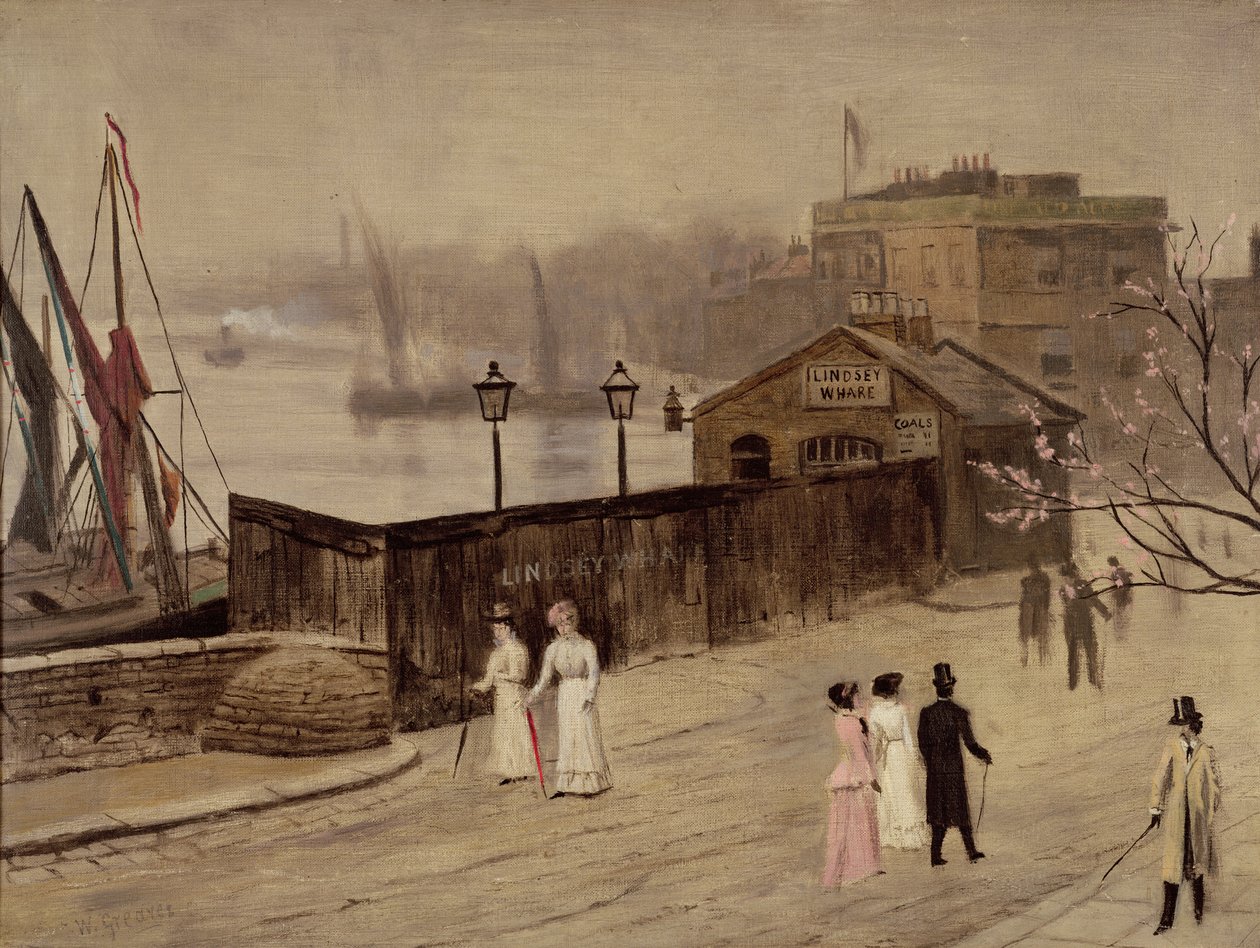 Lindsey Wharf (olja på duk) av Walter Greaves