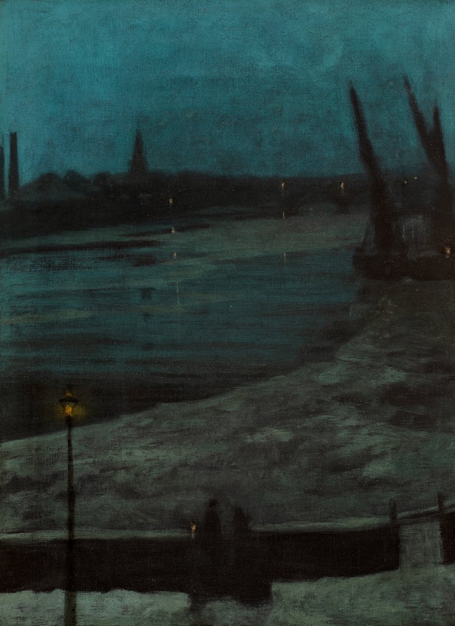 Nocturne, Battersea Reach (olja på duk) av Walter Greaves