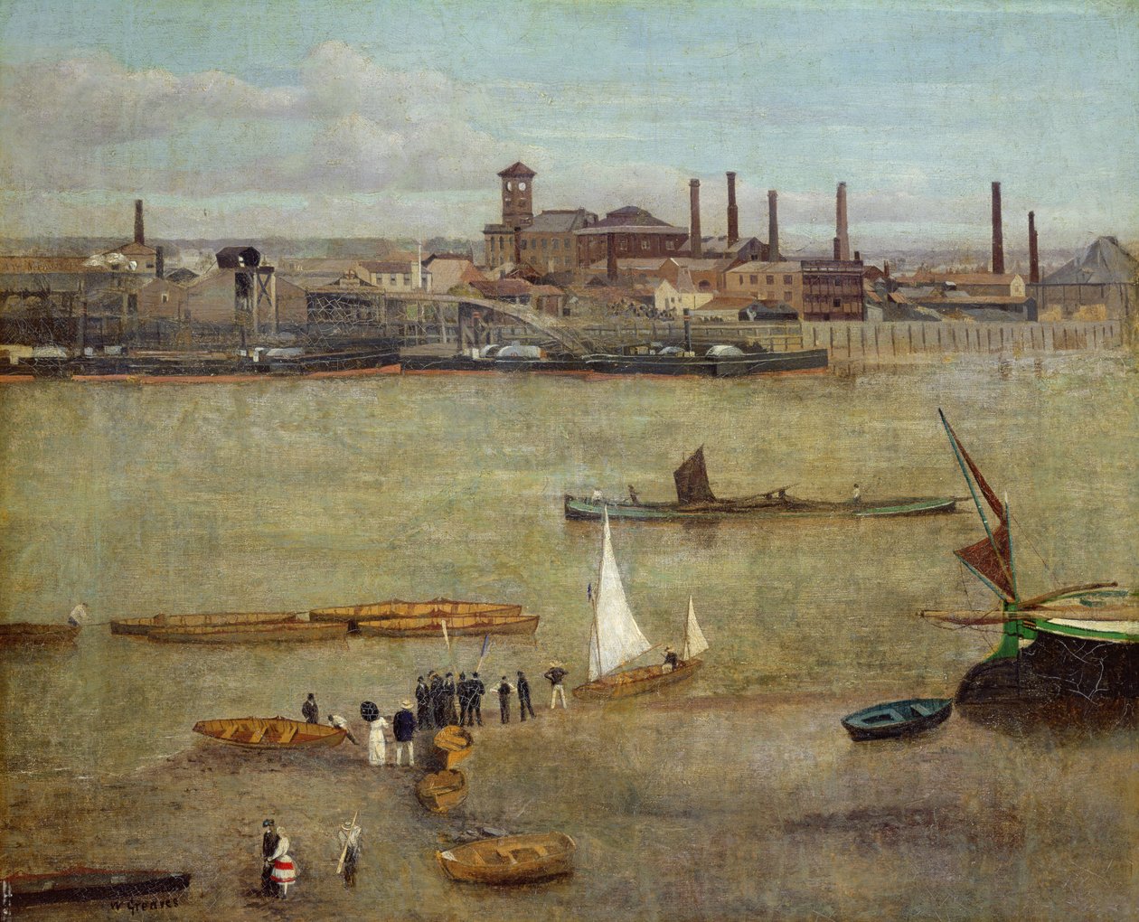 The Plumbago Factory, Battersea (olja på duk) av Walter Greaves