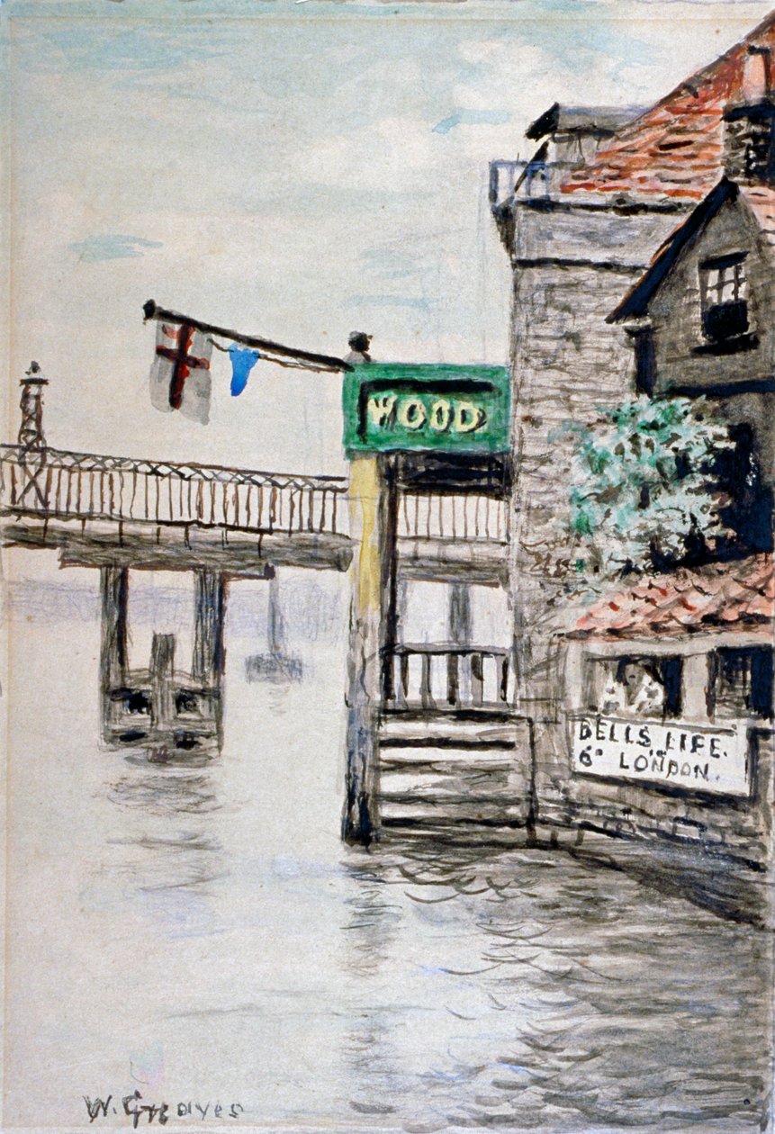 Utsikt över Adam and Eve Inn, Chelsea, London, c1900. av Walter Greaves