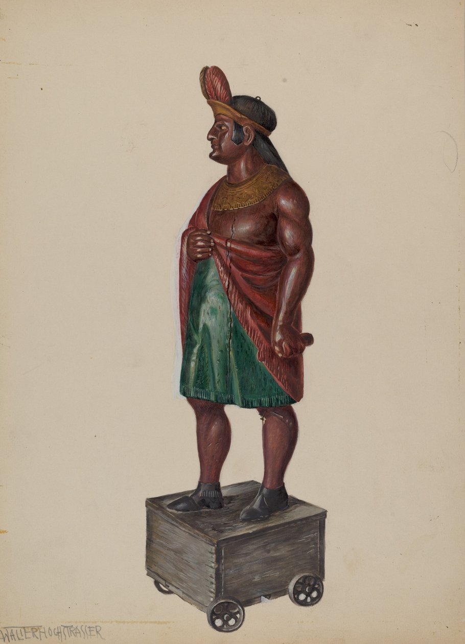 Cigarraffär Indian, ca. 1936. av Walter Hochstrasser
