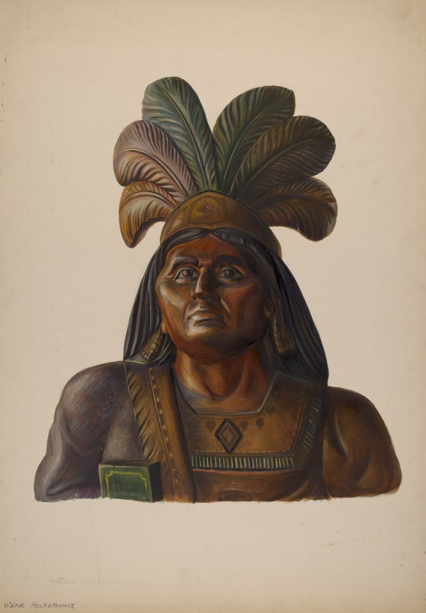 Cigarraffär Indian, ca. 1937. av Walter Hochstrasser