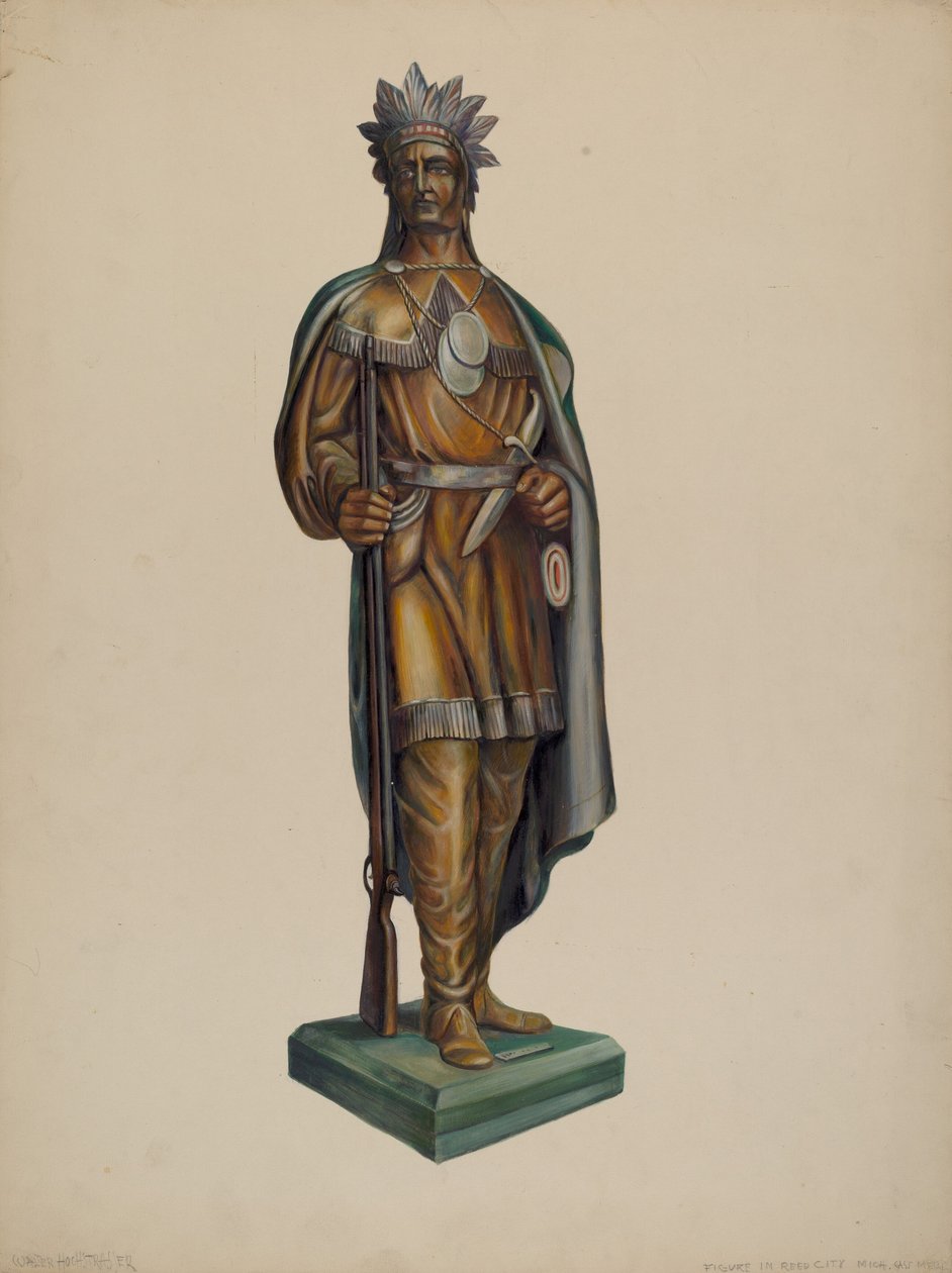 Cigarraffär Indian, ca. 1938. av Walter Hochstrasser