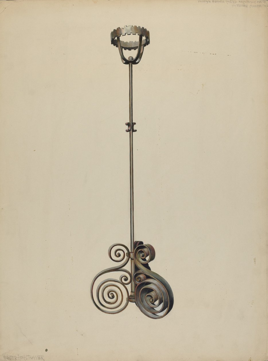 Stativ för rökelsebrännare, ca. 1938. av Walter Hochstrasser